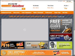 Web site www.autozone.com, AutoZone Auto Parts