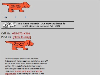 Web site www.bowwowseattle.com, Autovice Import Auto Parts
