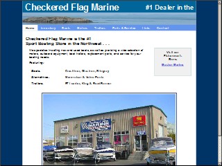 Web site www.checkeredflagmarine.com, Checkered Flag Marine