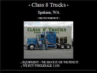 Web site www.class8trucksales.com, Class 8 Truck Sales