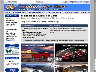 Web site www.cruisinforcars.com, CRUISINFORCARS.COM