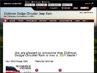 Web site www.dishmandodge.com, Dishman Dodge Ram Chrysler Jeep
