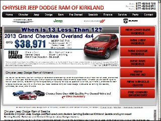 Web site www.eastsidecj.com, Eastside Chrysler Jeep