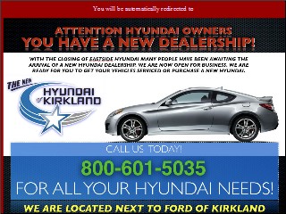 Web site www.eastsidehyundai.com, Eastside Hyundai