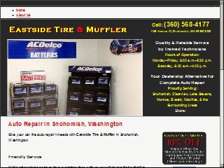 Web site www.eastsidetiremuffler.com, Eastside Tire & Muffler