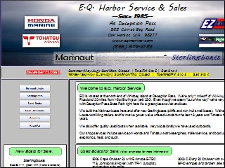 Web site www.eqmarine.com, E.Q. Harbor Service and Sales