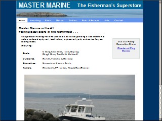 Web site www.mastermarine.com, Master Marine Boat Center, Inc