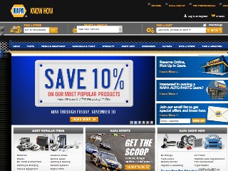 Web site www.napaonline.com, NAPA Auto Parts